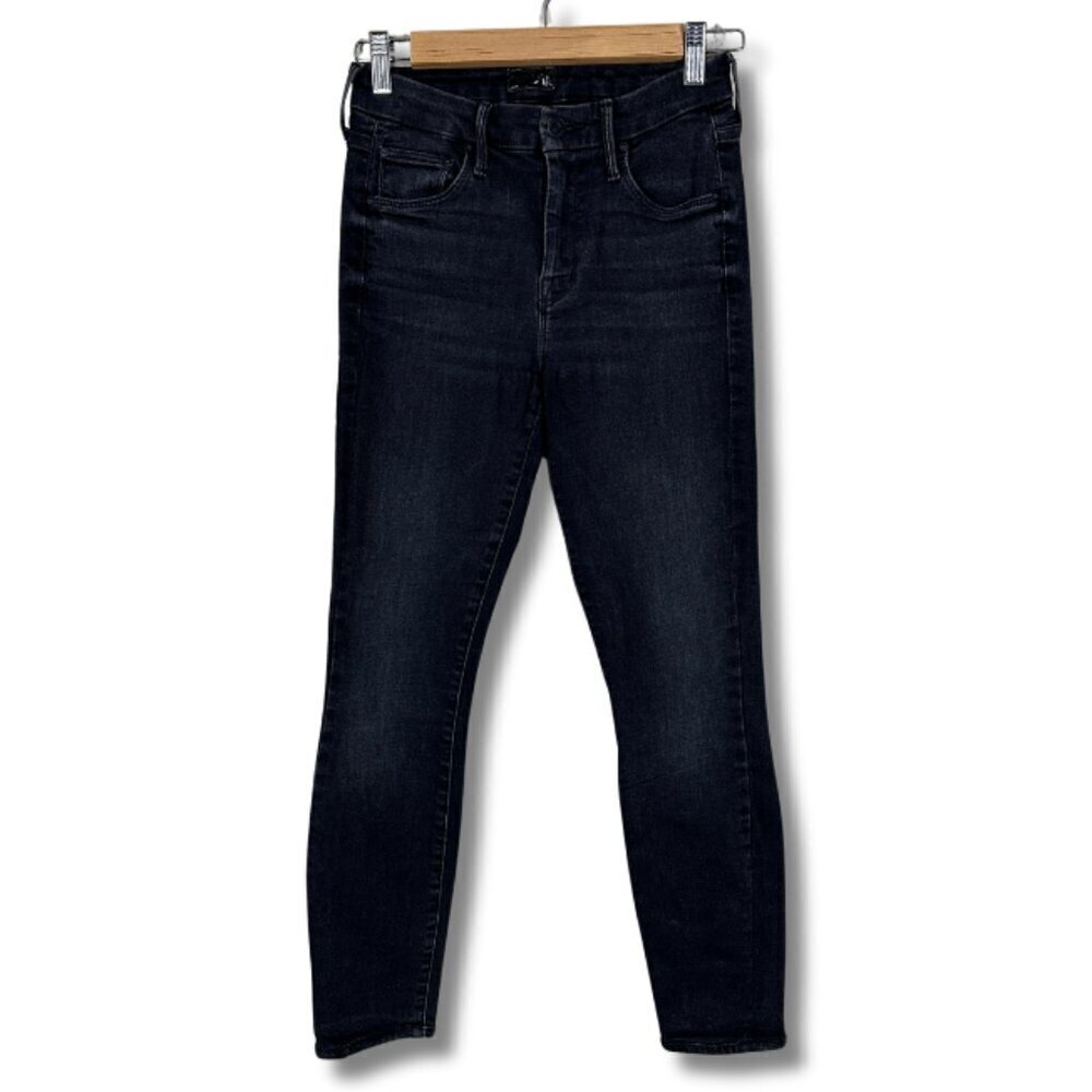 Mother Looker Jeans Mid Rise Skinny Black Denim Night Hawk Women's Size 23